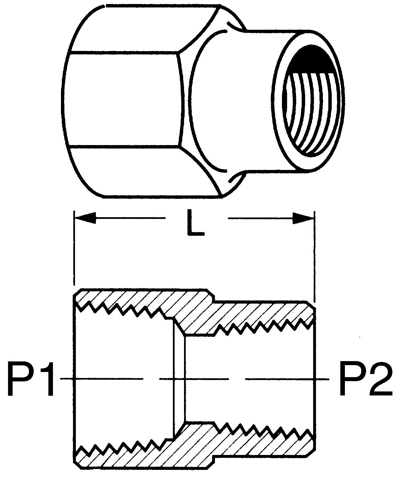 Brass Female NPT Straight Unions 2371 Hydraulic Supply Co.