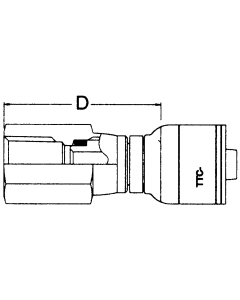 Global TTC 1 & 2 Wire Braid Steel Crimp Fittings, Female NPT Swivel, Straight