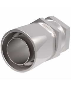 Steel Reusable 1 Wire Braid Reduced Bore Two-Piece Fitting, 1-5/8-12 Female JIC 37 deg Flare Swivel, -20 Hose, Straight