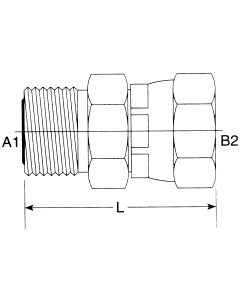 Steel Adapters, Male O-Ring Face Seal To Female JIC 37 deg Flare Swivel, Straight