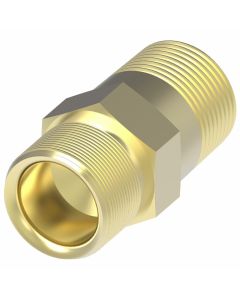 Brass Adapter, 3/4-14 Male NPT To 1-1/16-14 Male SAE 45 deg Flare, Straight