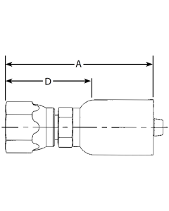 Steel Crimp 1 Wire Braid Reduced Bore Fittings, Female JIC 37 deg Flare Swivel, Straight