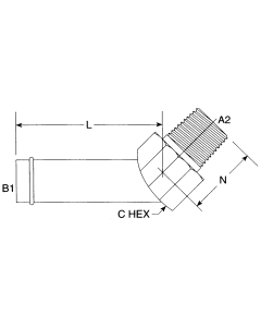 Steel Adapters, Hose Barb To Male NPT, 45 deg Elbow