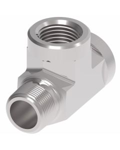 Steel Adapter, 1/4-18 Male NPT Branch To 1/4-18 Female NPT Run, Tee