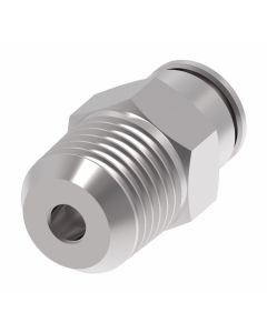 Brass Push>Connect Tube Fitting, 0.13 Inch Tube OD To 1/8-27 Male NPT, Straight