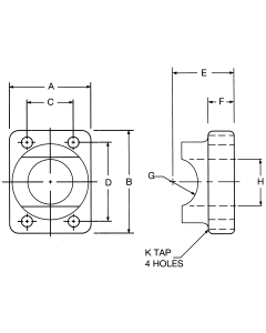 Steel SAE 4-Bolt Flange Adapters, Code 61 Flange, Flat Face Half To Pipe, Saddle Weld