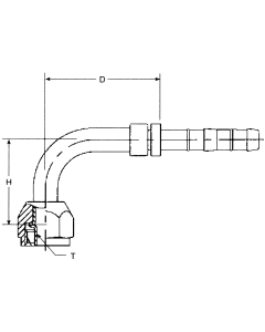 E-Z Clip Series Fittings, Female O-Ring (Long Pilot), 90 deg Elbow