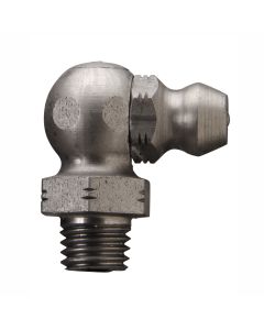 Stainless Steel Grease Fitting, Male 1/4-28 SAE Taper, 90 deg Elbow