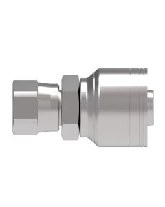 Global TTC 1 & 2 Wire Braid Steel Crimp Fitting, 3/4-16 Female JIC 37 deg Flare, -08 Hose, Straight