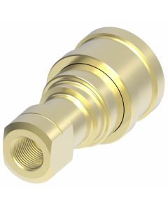 HK Series Industrial Interchange Series B Brass Hydraulic Quick Disconnect, Female Half, -12 Coupling, 3/4-14 Female NPT
