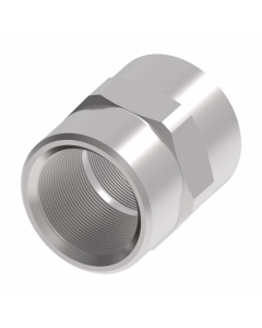 Blue Anodized Aluminum Adapter, -04 Female JIC 37 deg Flare To -04 Female JIC 37 deg Flare, Straight
