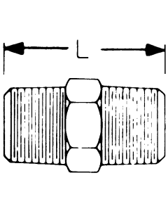 Brass Adapters, Male NPT To Male NPT, Straight Hex Nipple