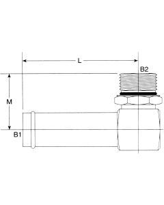 Steel Adapters, Hose Barb To Male SAE O-Ring Boss (Straight Thread O-Ring), 90 deg Elbow