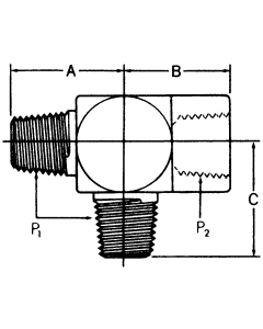 Steel Adapters, Male NPT Run & Branch To Female NPT Run, Tee