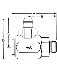 FS65 Series Standard Duty Balanced Pressure Swivel Joints, Male JIC 37 deg Flare Casing To Male SAE O-Ring Boss Sleeve