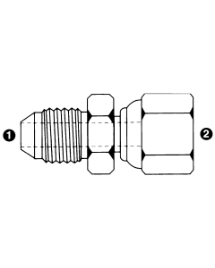 Stainless Steel Adapters, Male JIC 37 deg Flare To Female BSPP (British Parallel) Swivel, Straight