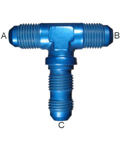 Aluminum Adapters (AN 834), Male JIC 37 deg Flare Run To Male JIC 37 deg Flare Branch, Bulkhead Tee