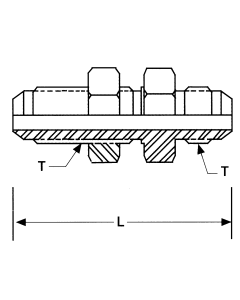 Stainless Steel Adapters, Male JIC 37 deg Flare To Male JIC 37 deg Flare, Straight Bulkhead