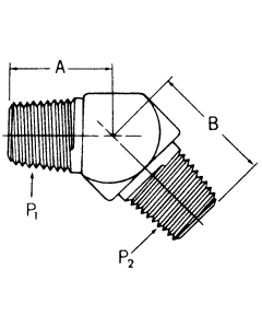 Steel Adapters, Male NPT To Male NPT, 45 deg Elbow