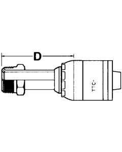 Global TTC 1 & 2 Wire Braid Steel Crimp Fittings, Male SAE Inverted Flare, Straight
