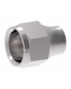 Brass Tube Fitting, 0.38 Inch Tube OD Short Flare Nut, 5/8-18 Thread