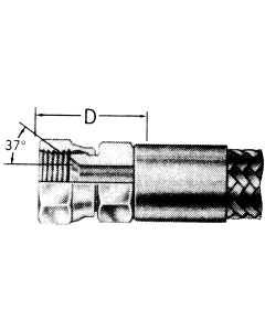 Stainless Steel Flat Crimp Fittings, Female JIC 37 deg Flare Swivel, Straight