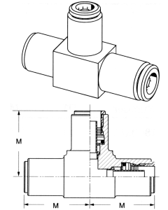 Brass Push>Connect Air Brake Tube Union Tees