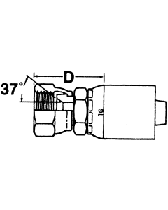 Global OTC Steel Crimp Fittings, Female JIC 37 deg Flare Swivel, Straight