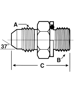 Steel Adapters, Male JIC 37 deg Flare To Male BSPP (British Parallel), Straight