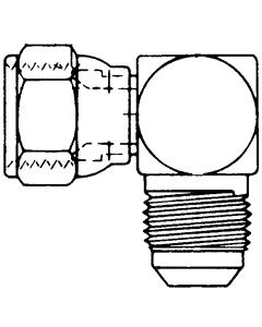 Brass Adapters, Female SAE 45 deg Flare To Male SAE 45 deg Flare, 90 deg Elbow