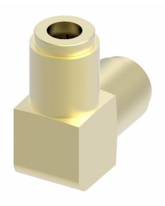 Brass Push>Connect Air Brake Tube Fitting, 0.50 Inch Tube OD Union 90 deg Elbow