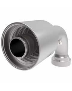 Spiral TTC Steel Crimp Fitting, 2.12 Inch Code 62 Split Flange, -20 Hose, 90 deg Elbow