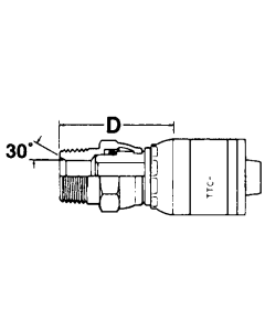 Global TTC 1 & 2 Wire Braid Steel Crimp Fittings, Male NPT Swivel, Straight