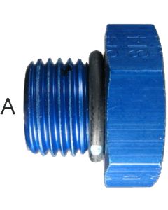 Blue Anodized Aluminum (AN 814) Male SAE O-Ring Boss (Straight Thread O-Ring) Hex Plugs