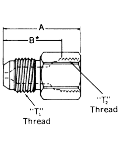 Steel Adapters, Male JIC 37 deg Flare To Female JIC 37 deg Flare, Straight Restrictor