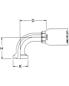 Spiral TTC Steel Crimp Fittings, Code 62 Split Flange, 90 deg Elbow