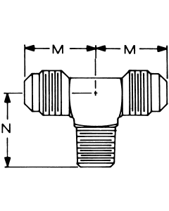 Brass Adapters, Male SAE 45 deg Flare Run To Male NPT Branch, Tee