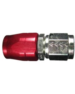 Red/Silver Plated Steel Reusable Fittings for AQP & StartLite Racing Hose, Female JIC 37 deg Flare Swivel, Straight