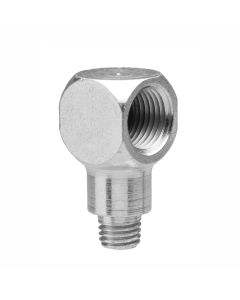 Steel Grease Adapter, Male 1/4-28 SAE Taper to Female 1/8 in NPT, 90 deg Elbow