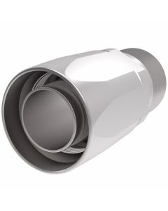 Steel Reusable 1 Wire Braid Reduced Bore Three-Piece Fitting, 1-11-1/2 Male NPT, -16 Hose, Straight
