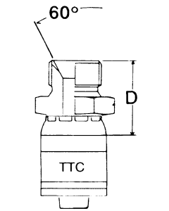 Global TTC 1 & 2 Wire Braid Steel Crimp Fittings, Male BSP (British) Parallel, Straight