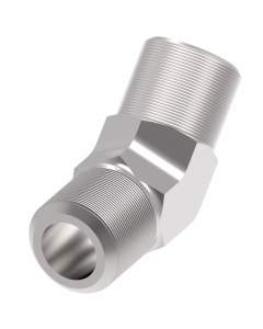 Blue Anodized Aluminum Adapter, -03 Male JIC 37 deg Flare To 1/8 Inch Male NPT, 45 deg Elbow