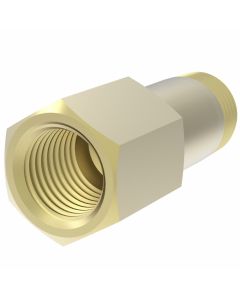 Brass Adapter, 3/8-18 Female NPT To 5/8-18 Male SAE 45 deg Flare, Straight