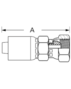 Global TTC 1 & 2 Wire Braid Steel Crimp Fittings, Female NPSM Swivel, Straight