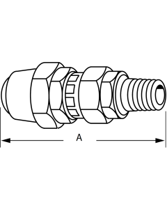 Brass Field Attachable 338 B Series Air Brake Hose Ends, Female ABS Thread With Adapter