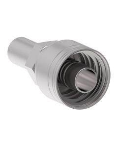 Global TTC 1 & 2 Wire Braid Steel Crimp Fitting, 0.38 Inch Standpipe Straight Tube, -06 Hose, Straight