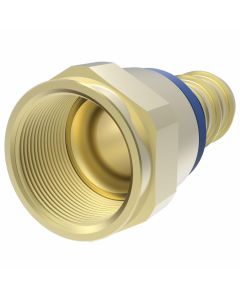 Brass Reusable Socketless Fitting, 1-1/16-12 Female JIC 37 deg Flare Swivel, -12 Hose, Straight