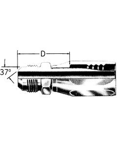 Steel Reusable 1 Wire Braid Reduced Bore Two-Piece Fittings, Male JIC 37 deg Flare, Straight