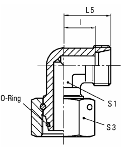 Steel Metric Flareless 90 deg Swivel Elbow Unions