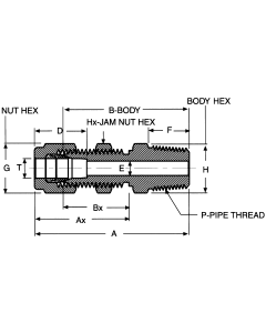 Stainless Steel Duolok Tube Fittings, Tube To Male NPT, Straight Bulkhead